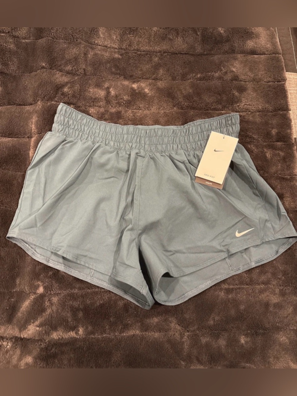 Nike Women's Light Gray Dri-FIT Running Shorts